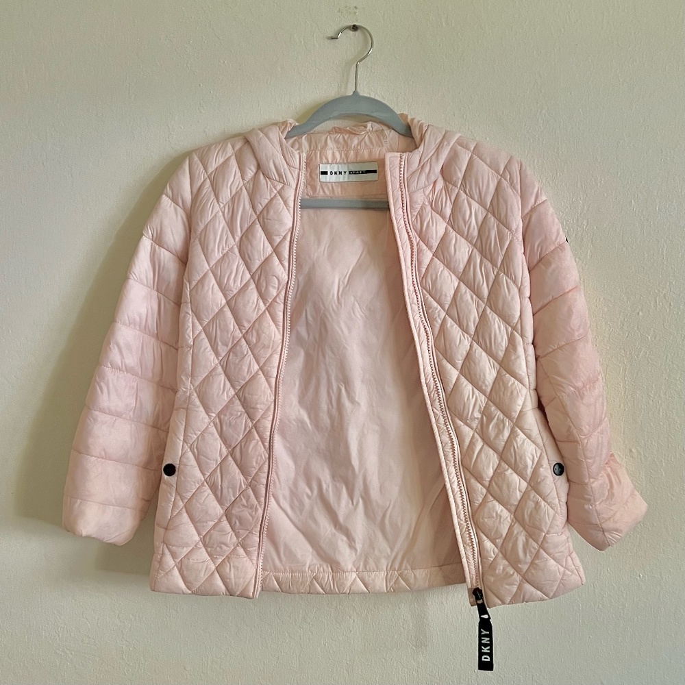 DKNY Girls Pink Puffer Jacket